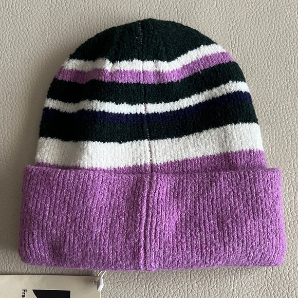 NWT - Frank & Oak Adult Wool Blended Striped Beanie - Picture 3 of 4